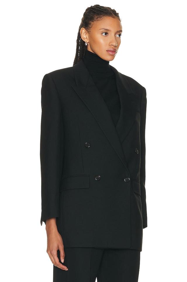 The Row Myriam Layered Wool & Silk Double Breasted Jacket Product Image