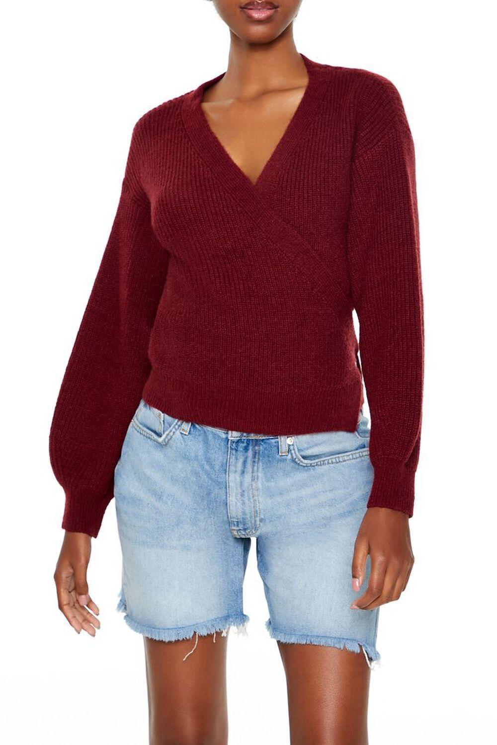 Drop-Sleeve Wrap Sweater | Forever 21 Product Image