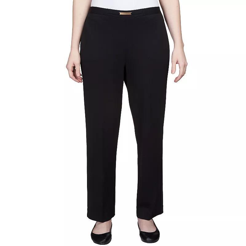 Womens Alfred Dunner Stretch Knit Short Length Ponte Pants With Buckle product image