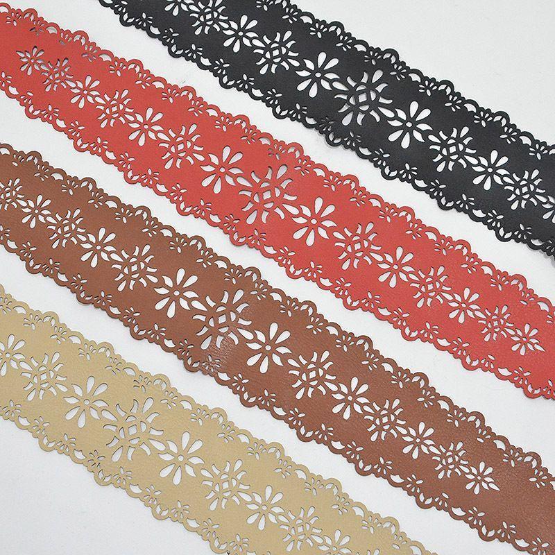 Faux Leather Lace Wide Belt Product Image