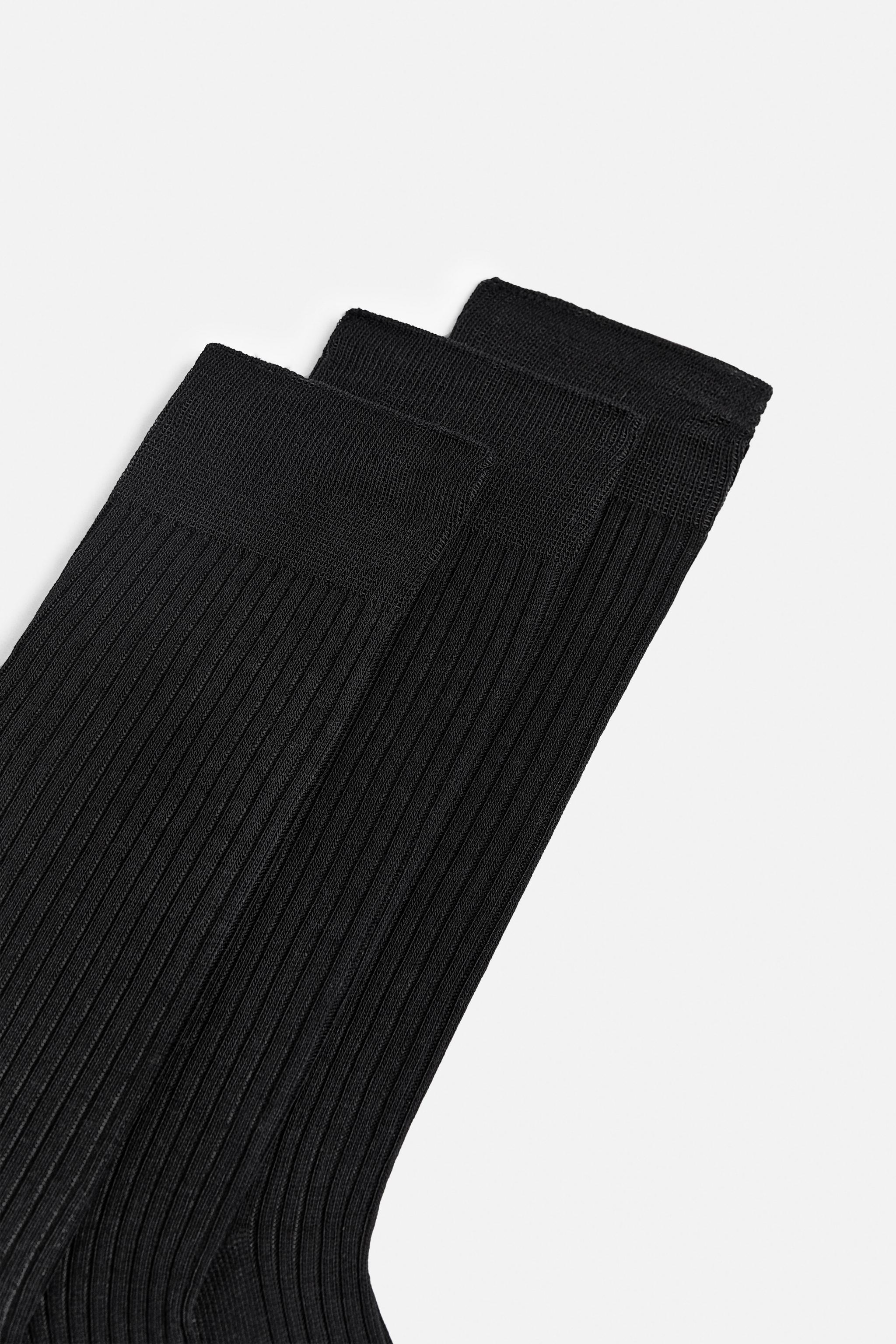 3-PACK OF MERCERIZED RIBBED SOCKS Product Image