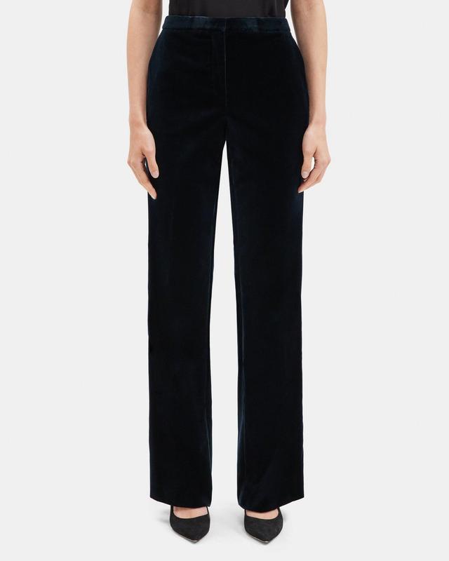 Flared High-Waist Pant in Stretch Velvet Product Image