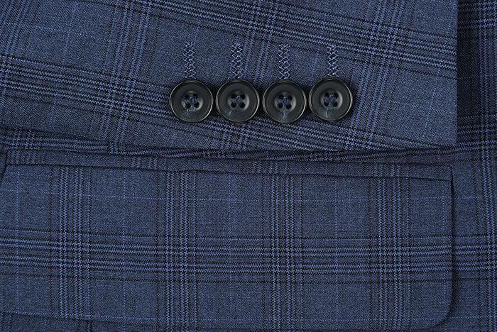 San Gemini Collection - 3 Piece Suit 2 Buttons Gray Glen Plaid Regular Fit Product Image