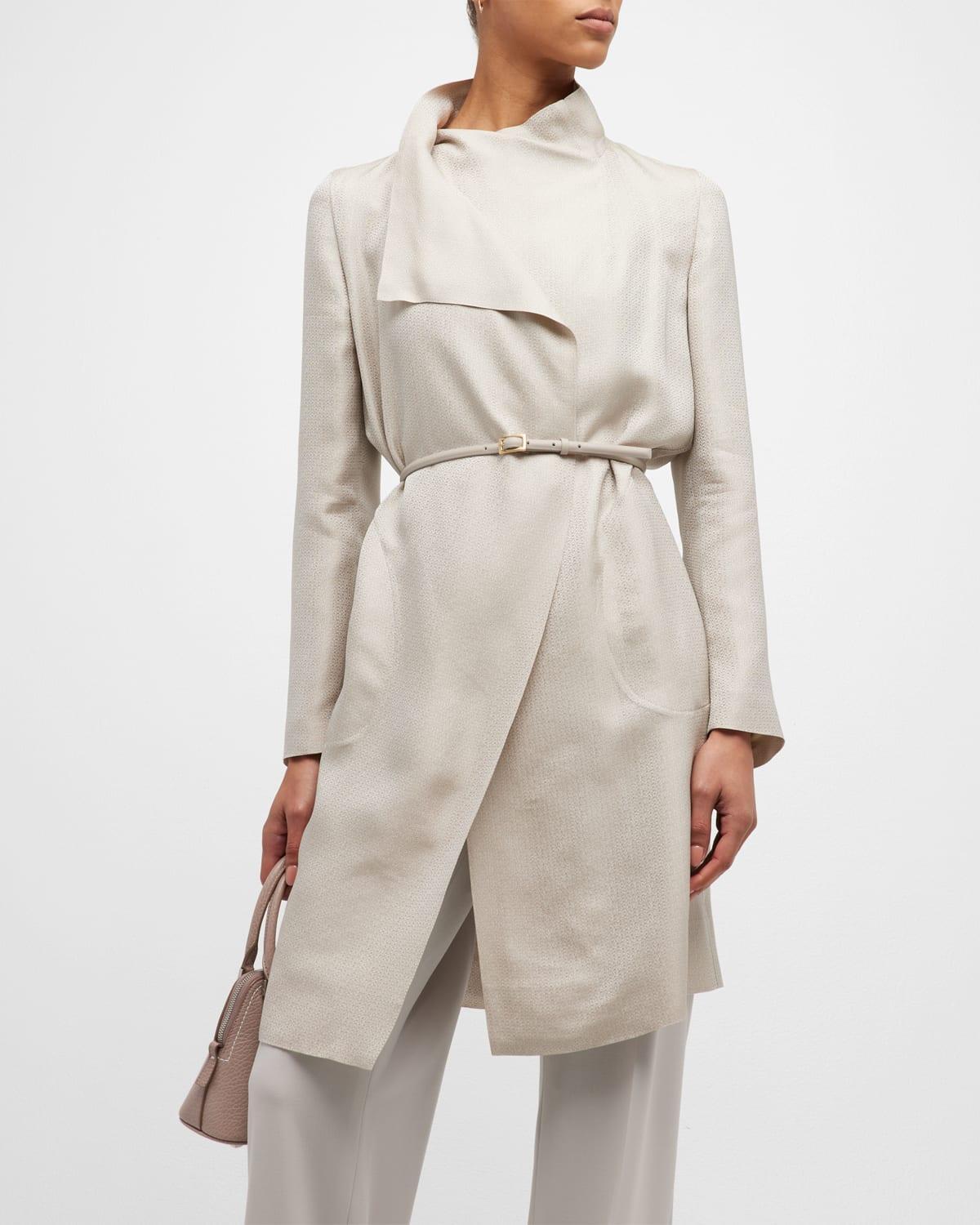 Belted Metallic Wrap Coat product image