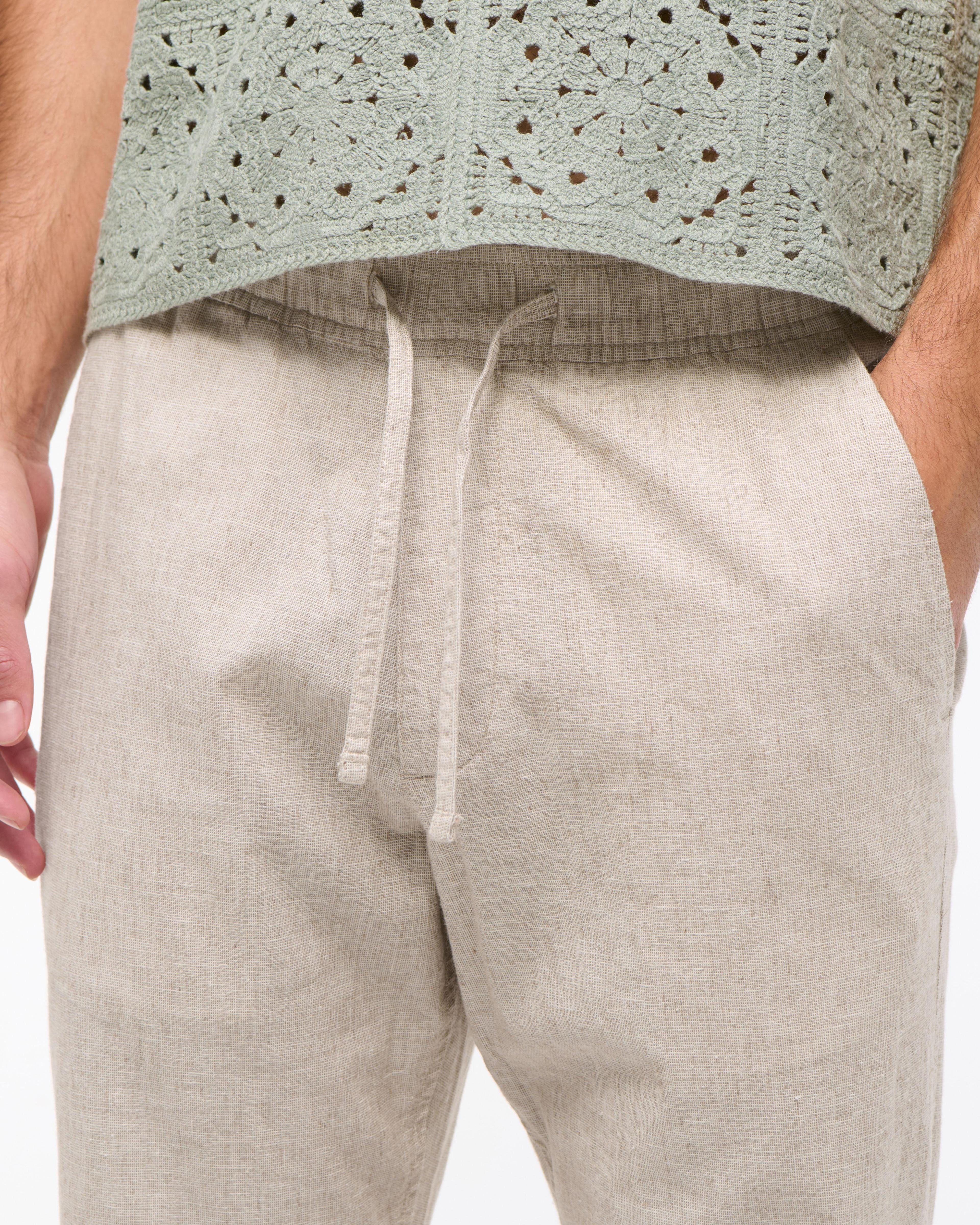 Loose Linen-Blend Pull-On Pant Product Image