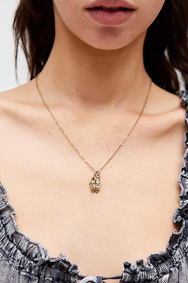 14k Gold Plated Retro Charm Necklace Womens at Urban Outfitters Product Image