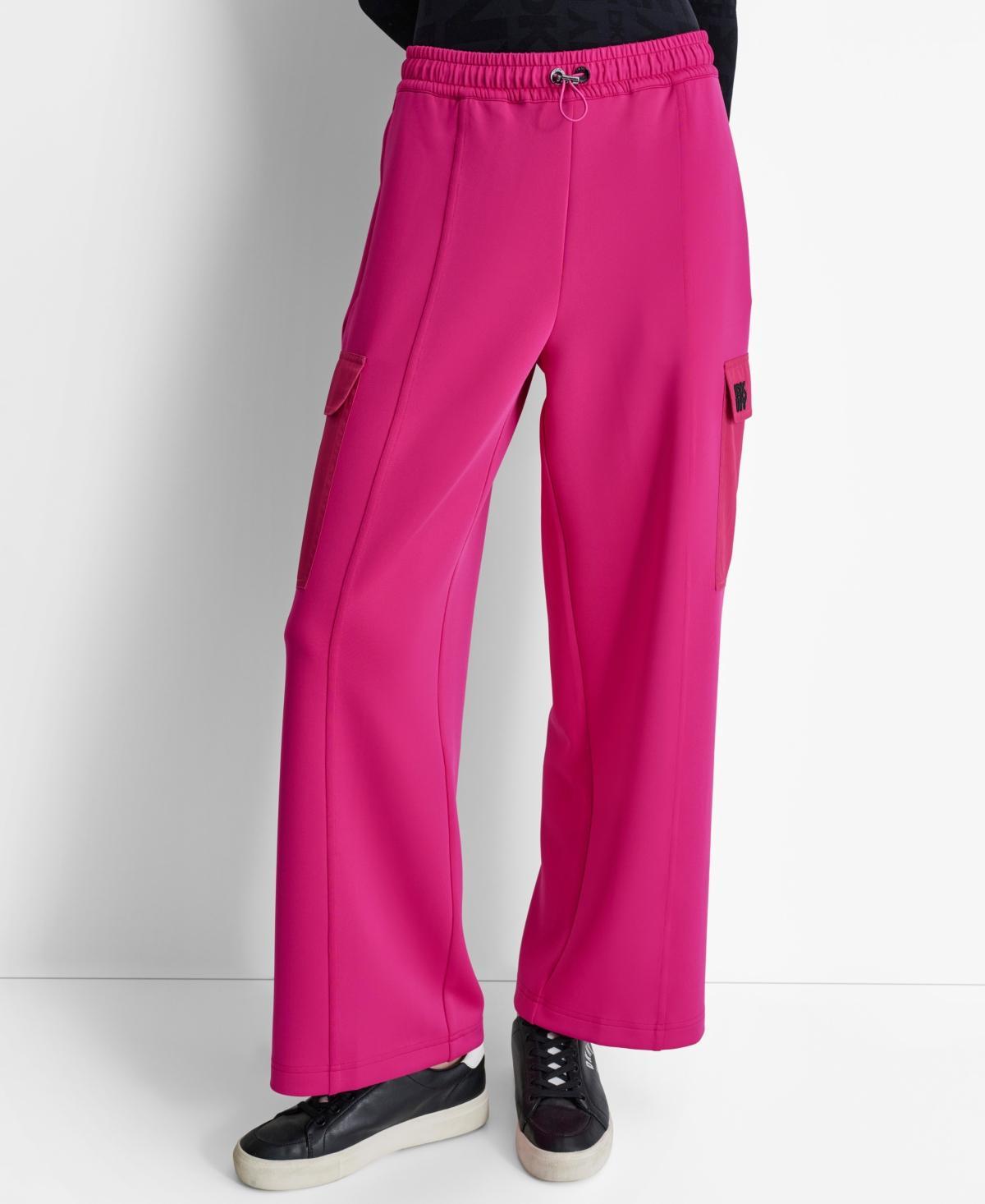 Dkny Womens Bungee-Waist Wide-Leg Pants Product Image