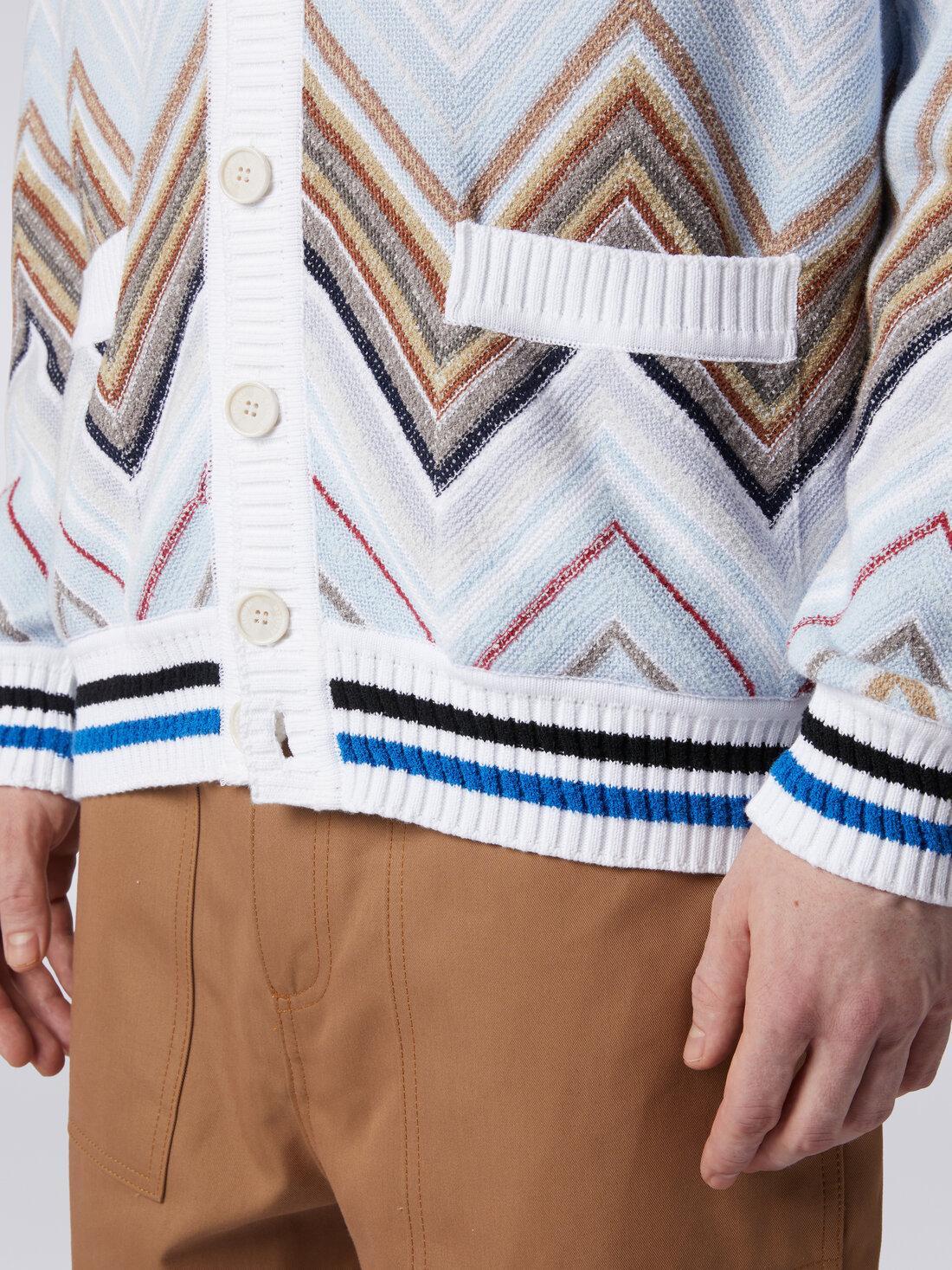 Cardigan in chevron cotton blend White | Missoni product image