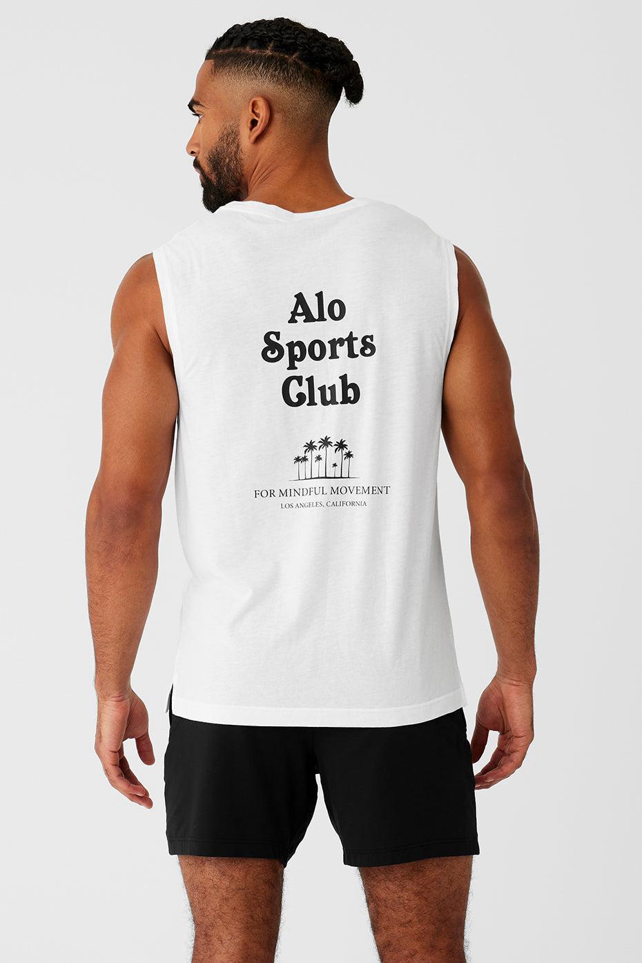 Sports Club Palms Muscle Tank - White/Black Male Product Image