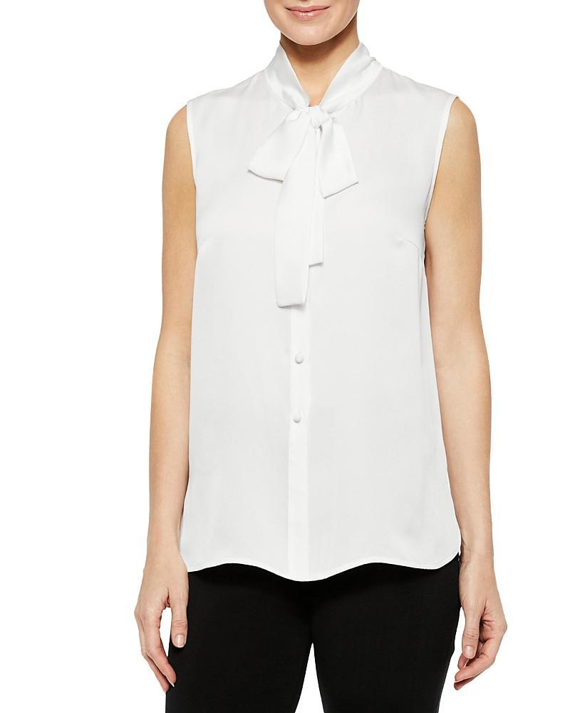 Misook Tie Neck Sleeveless Blouse Product Image