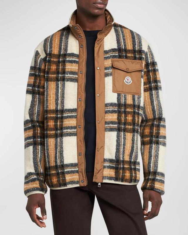 Men's Plaid Fleece Jacket Product Image