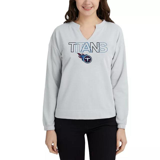 Womens Concepts Sport Gray Tennessee Titans Sunray Notch Neck Long Sleeve T-Shirt Product Image