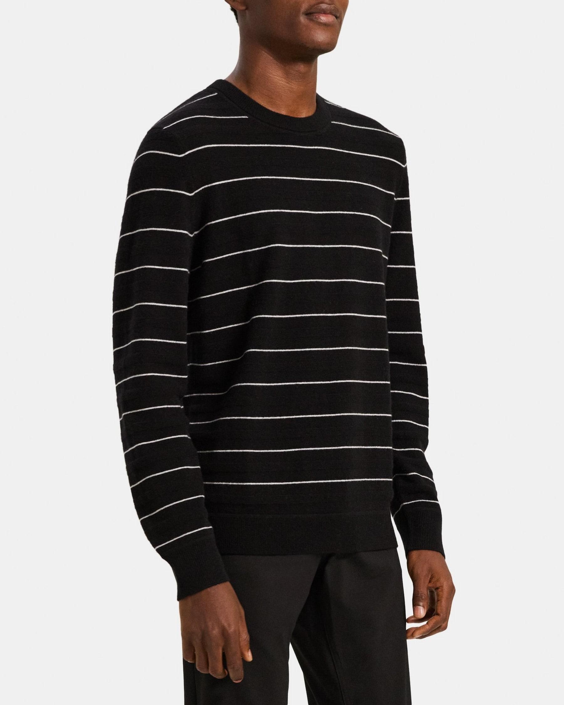 Crewneck Sweater in Striped Cashmere Product Image