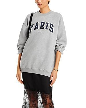 ANINE BING Tyler Sweatshirt Paris in Heather Grey Product Image