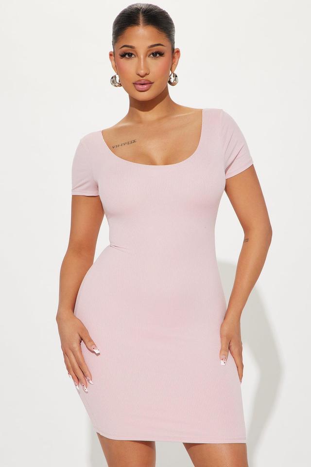 Locked In Double Lined Mini Dress - Mauve Product Image