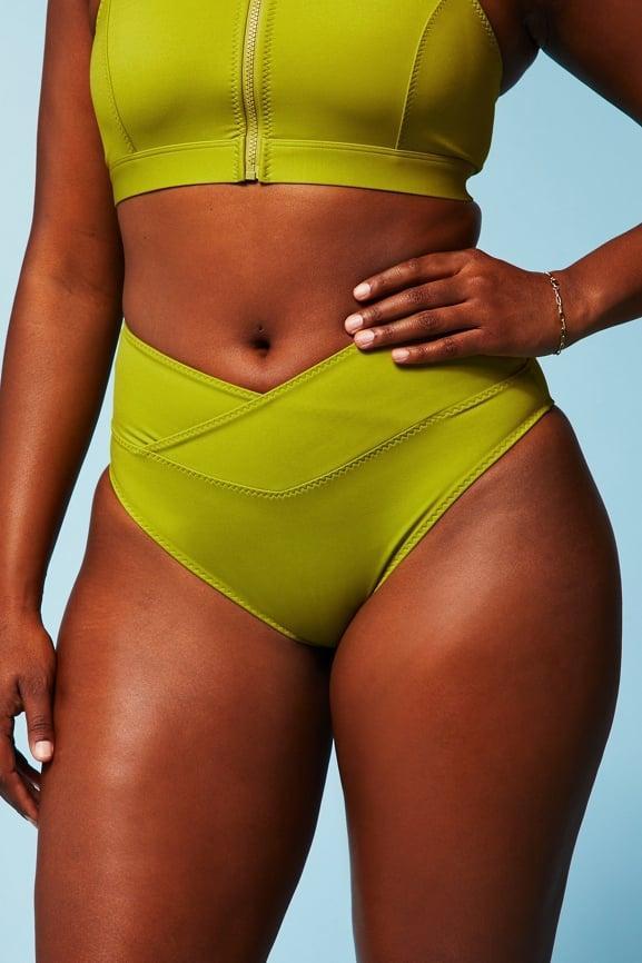 High-Waisted Cross Over Swim Bottom Product Image