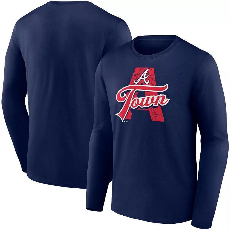 Mens Fanatics Navy Atlanta Braves A-Town Hometown Collection Long Sleeve T-shirt Product Image