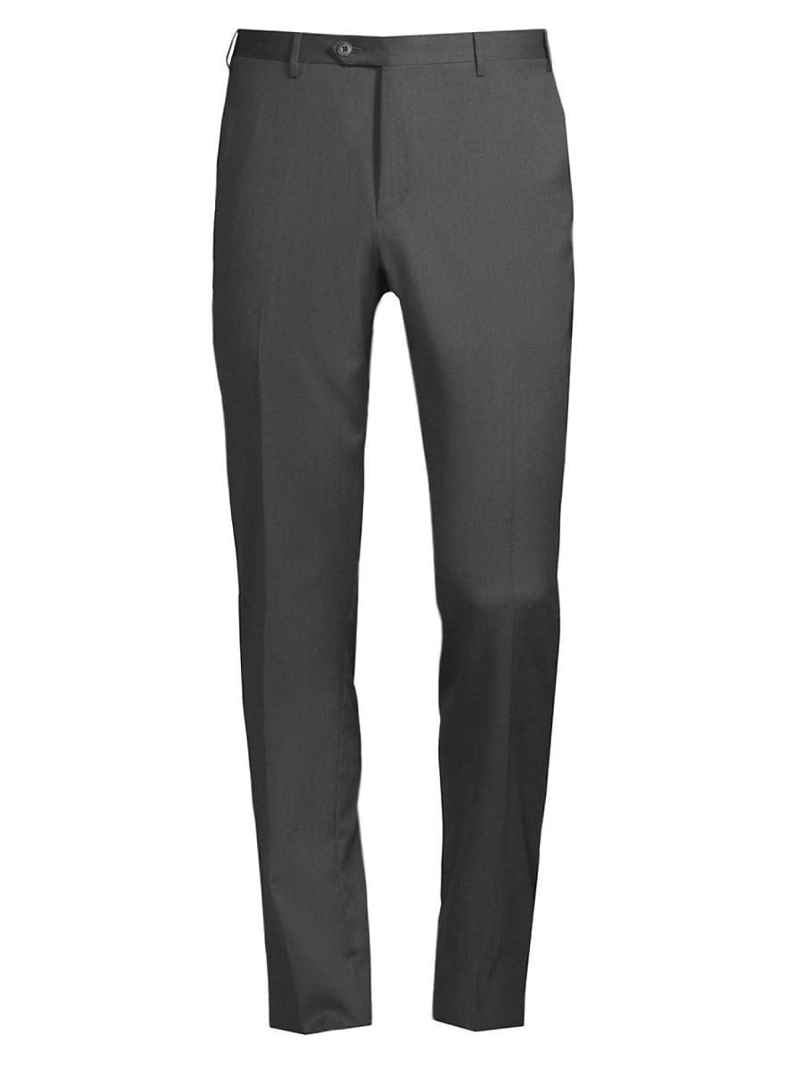 Mens Straight Wool Trousers Product Image