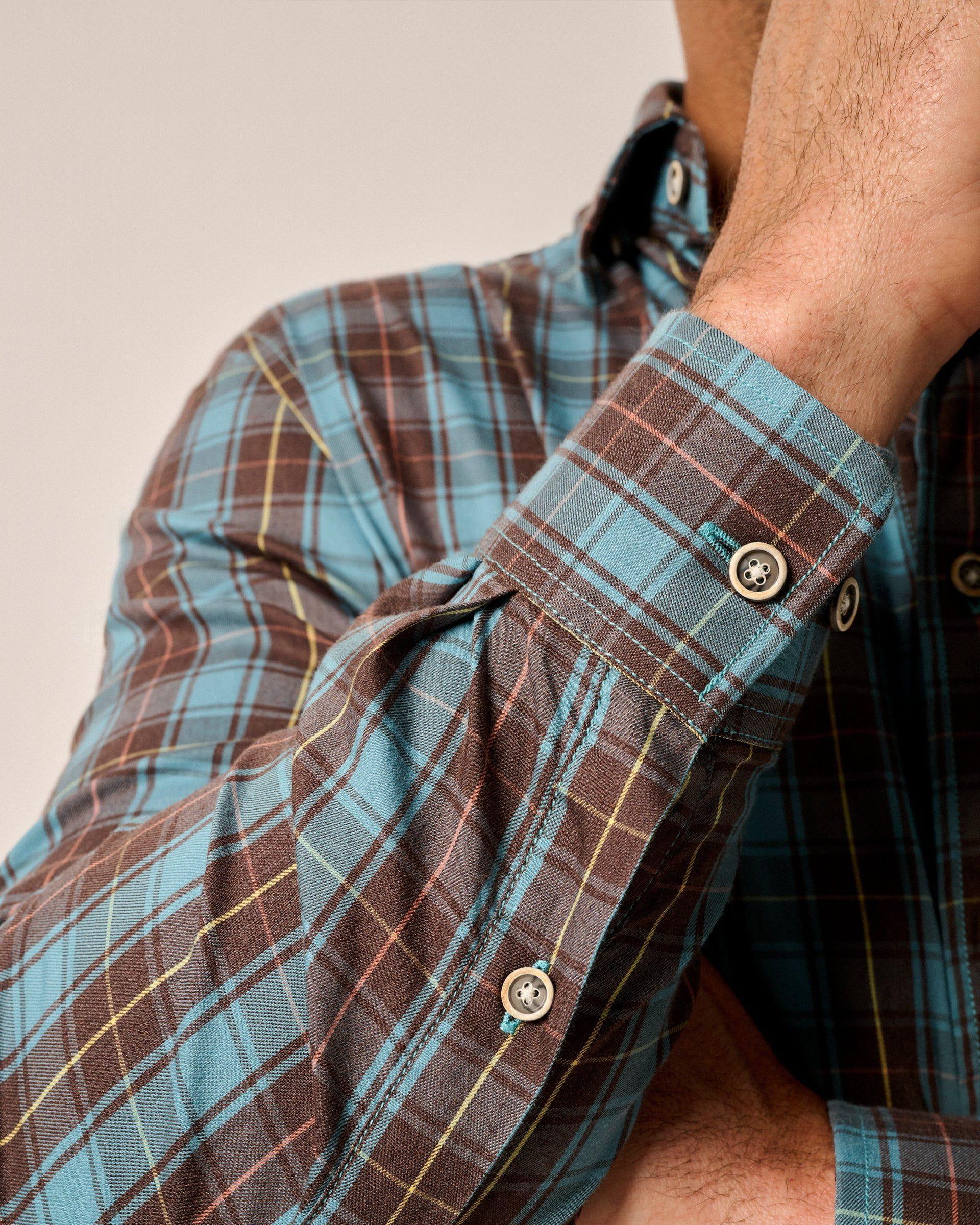 Tucked Cotton Blend Button Up Shirt - Carrillo Male Product Image