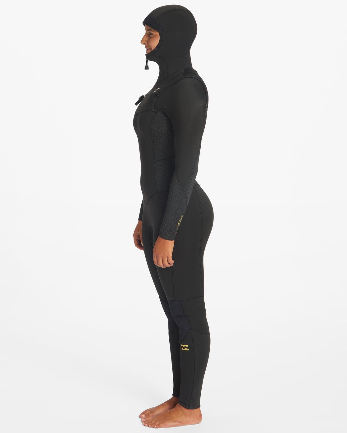 5/4 Synergy Hooded Chest Zip Full Wetsuit - Wild Black Female Product Image