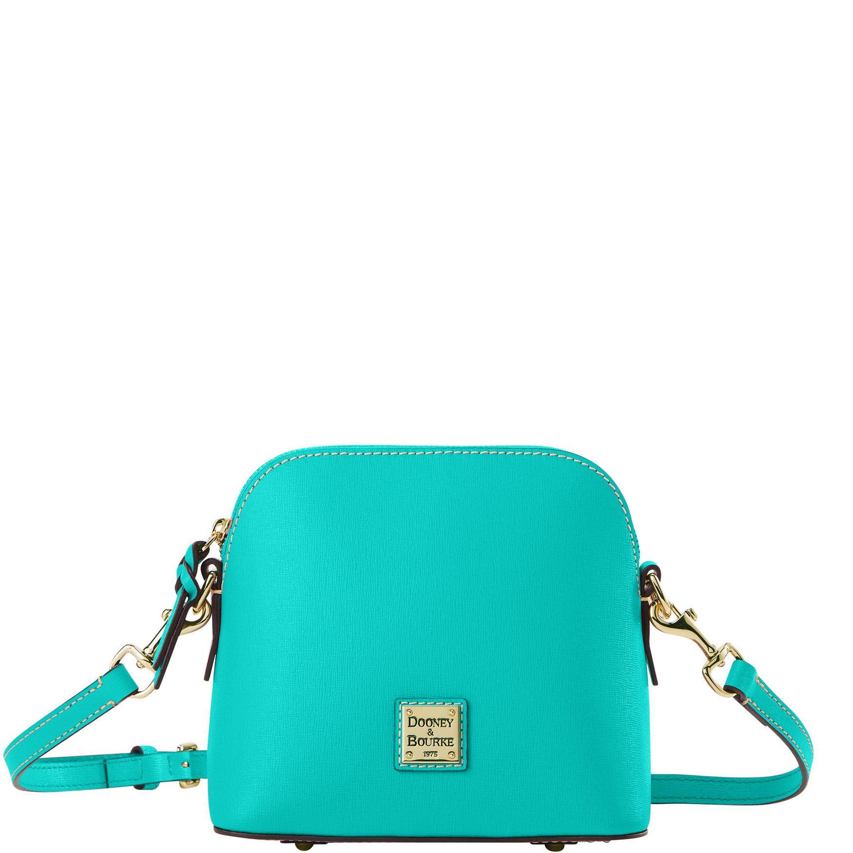 Dooney & Bourke Womens Saffiano Domed Crossbody Leather Shoulder Bag in Mint Product Image