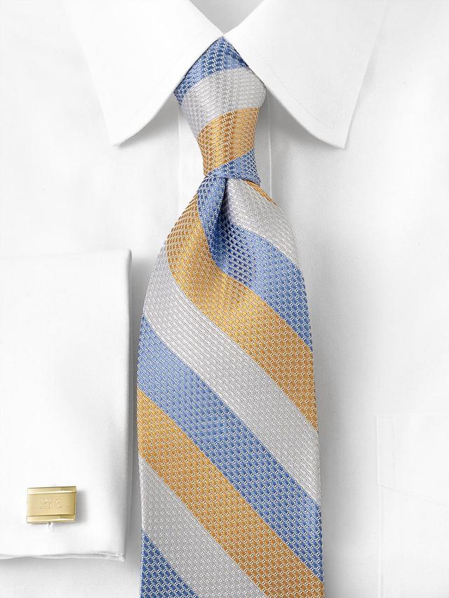 Stripe Woven Silk Tie - Yellow Multi Product Image