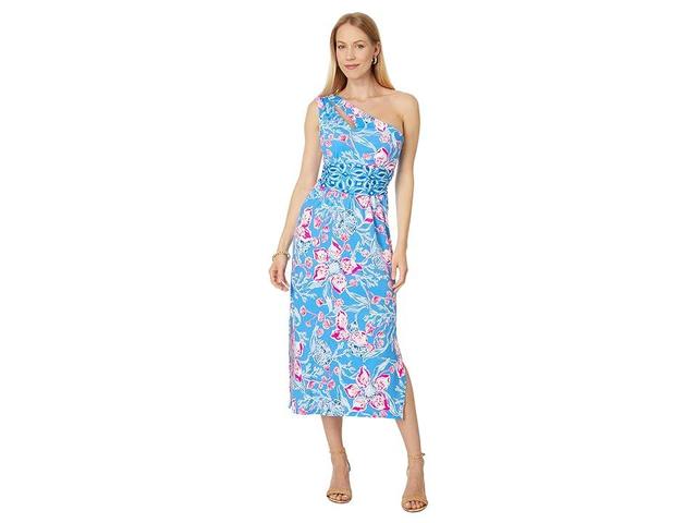 Lilly Pulitzer Helina One Shoulder Midi (Multi Bahamian Rhapsody Swim Engineered Knit Dress) Women's Dress Product Image