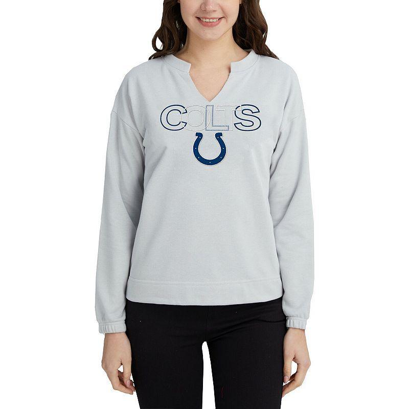 Womens Concepts Sport Gray Indianapolis Colts Sunray Notch Neck Long Sleeve T-Shirt Product Image