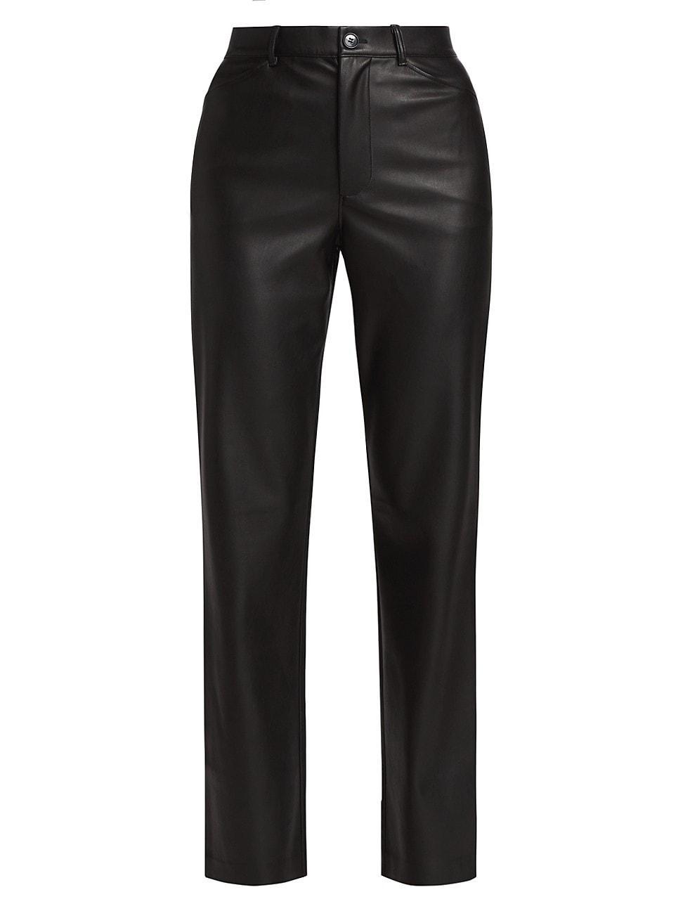 Womens Faux Leather Slim Pants product image