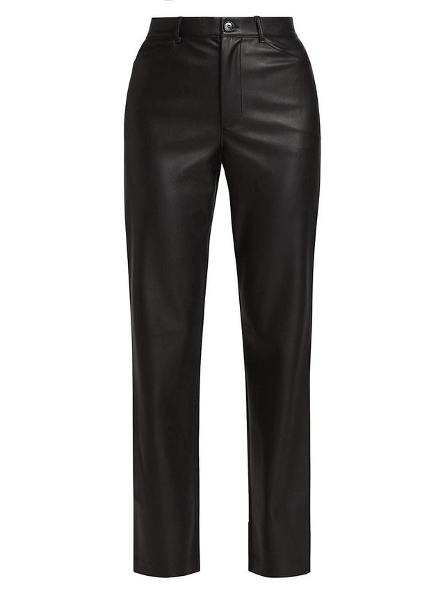 Womens Faux Leather Slim Pants Product Image