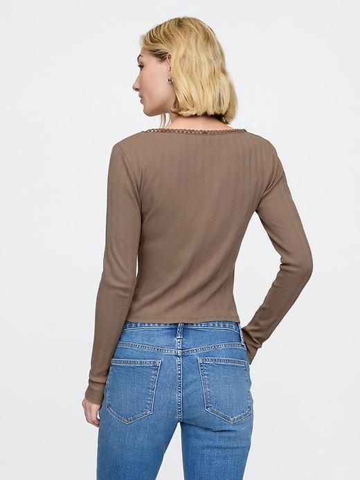 Cropped Pointelle Cardigan Product Image