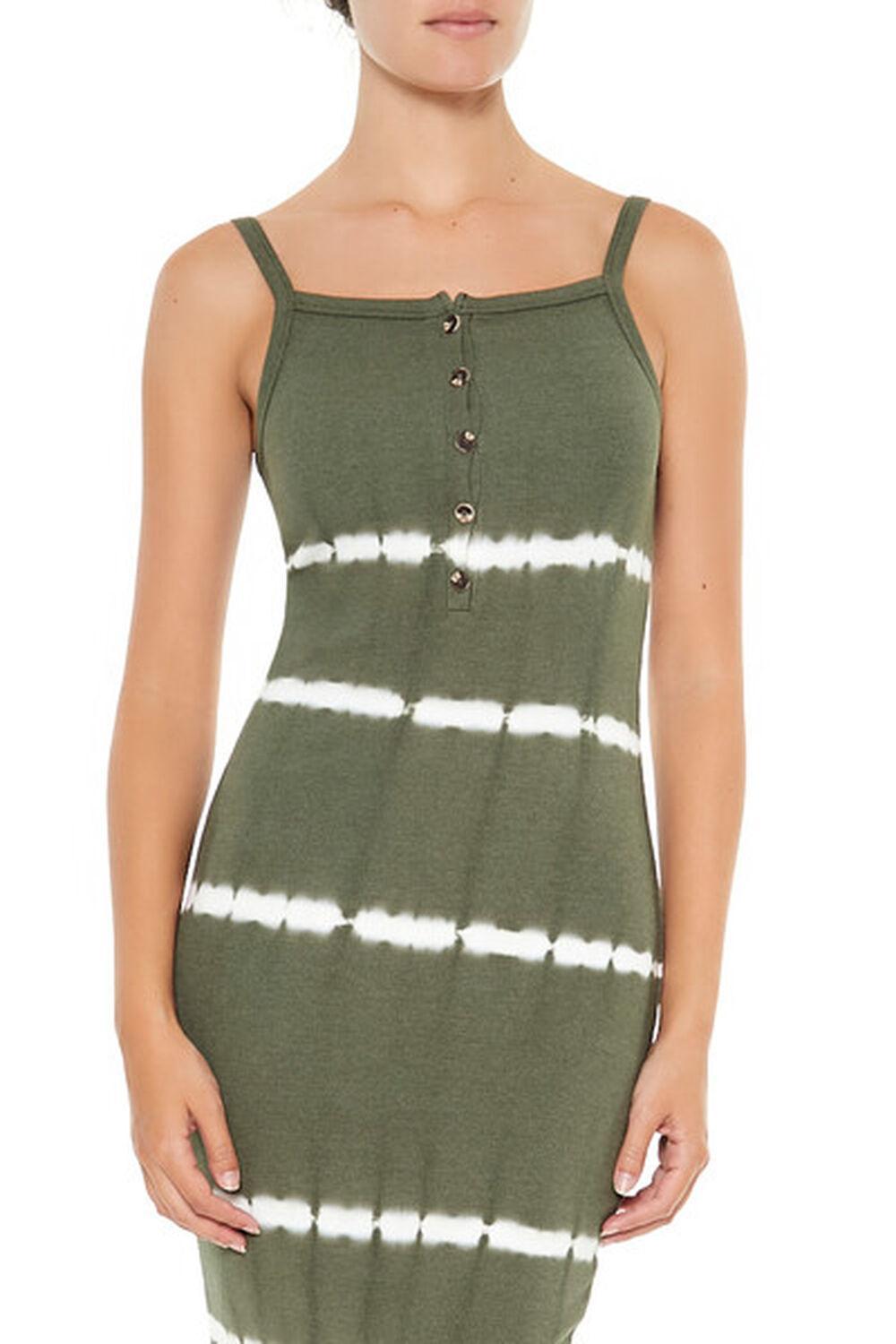 Tie-Dye Striped Cami Midi Dress | Forever 21 Product Image