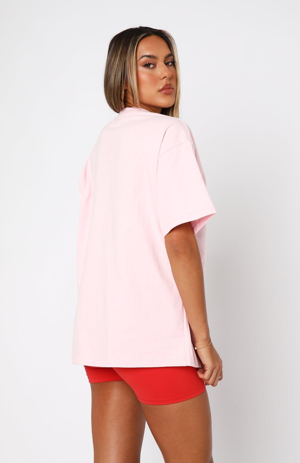 Euro Vacay Oversized Tee Pink Product Image