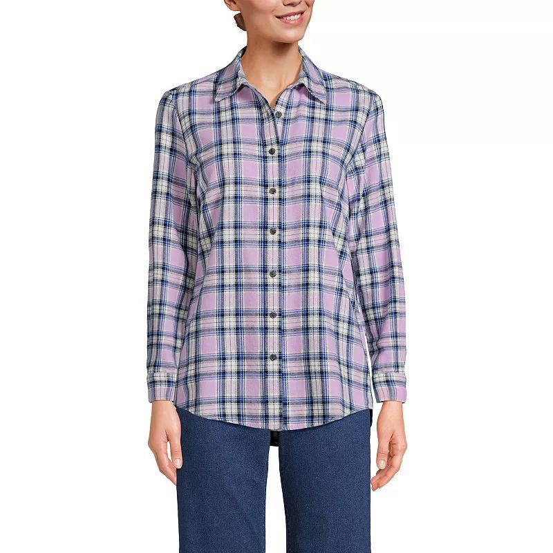 Petite Lands End Flannel Boyfriend Shirt, Womens Product Image