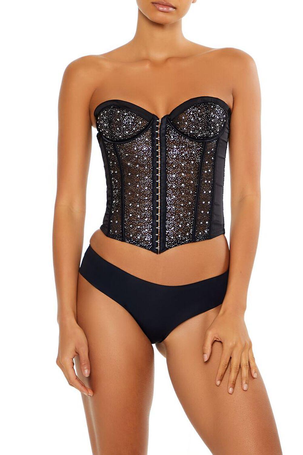 Rhinestone Lingerie Corset Tube Top | Forever 21 Product Image