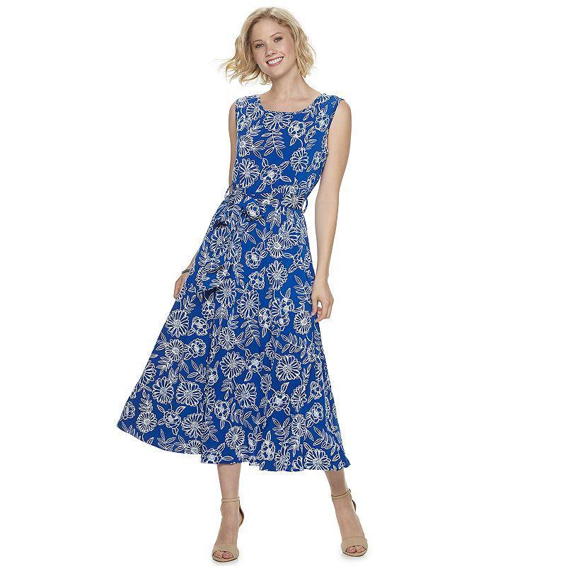 Womens Nina Leonard Print Midi Dress Product Image