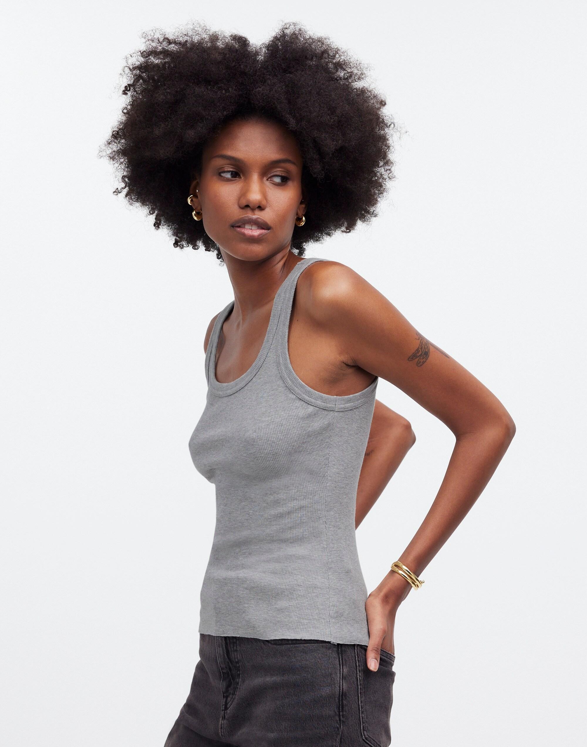 Premium Standard 02. The Heathered Essential Rib Tank Product Image