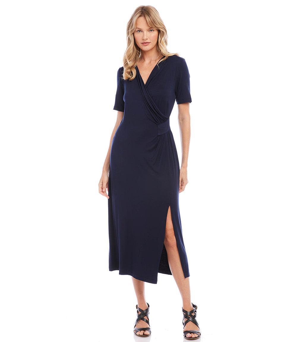 Karen Kane Faux Wrap Jersey Midi Dress Product Image