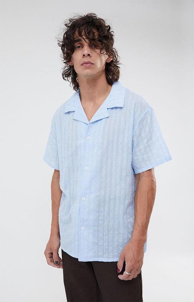 Men's Pointelle Textured Woven Camp Shirt Product Image