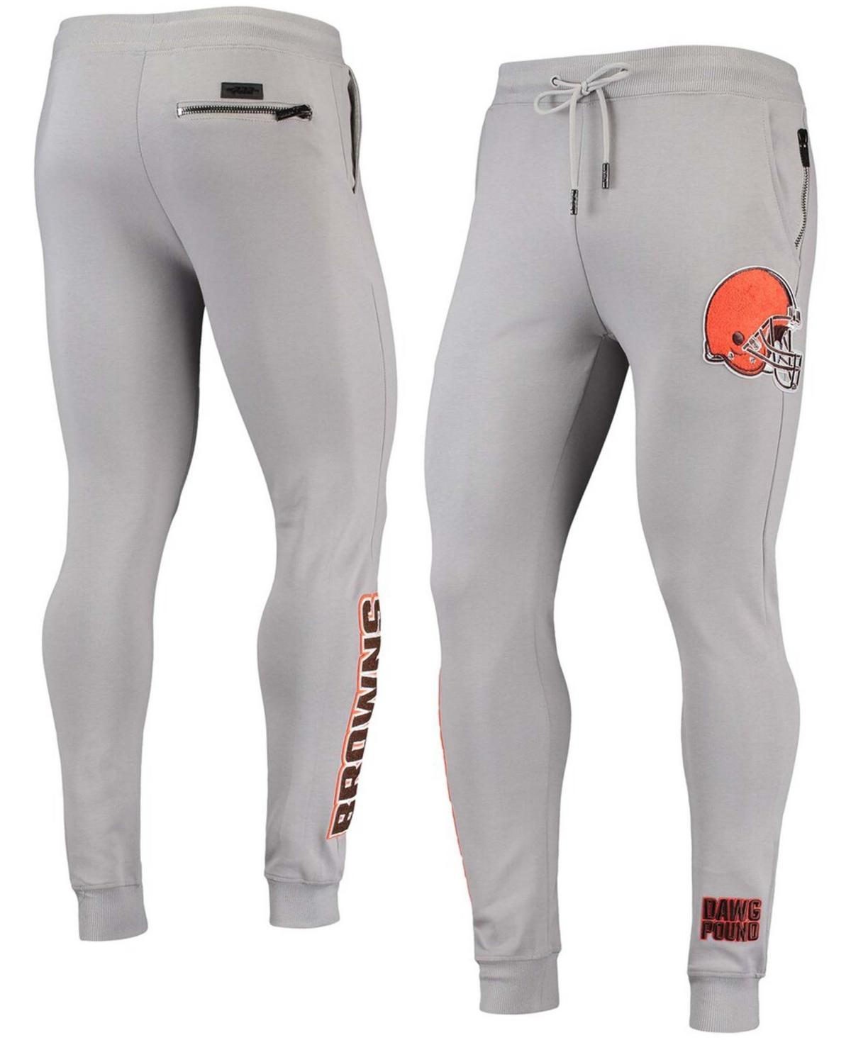 Mens Gray Cleveland Browns Logo Jogger Pants Product Image