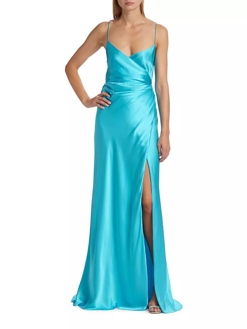 Draped Silk Wrap Gown Product Image