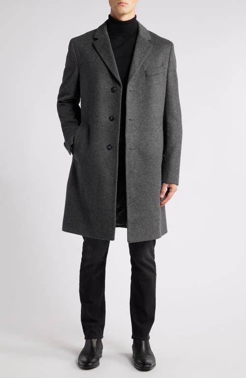 HUGO BOSS Boss Hyde Felted Wool & Cashmere Car Coat In Medium Grey Product Image