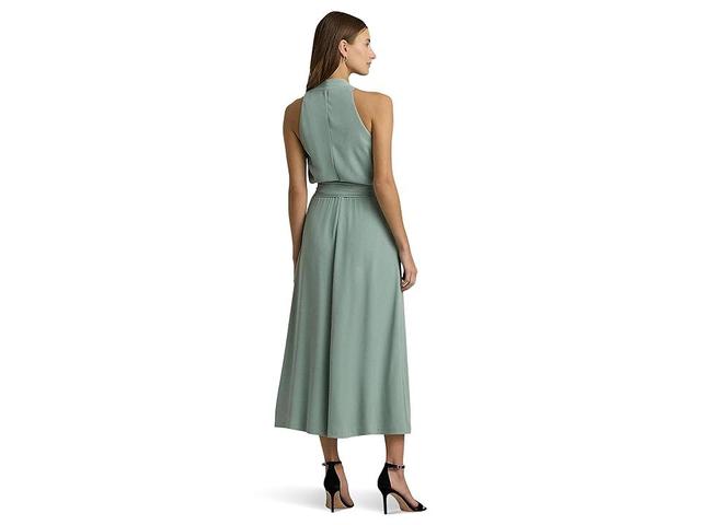 LAUREN Ralph Lauren Georgette Halter Cocktail Dress (Soft Laurel) Women's Dress Product Image