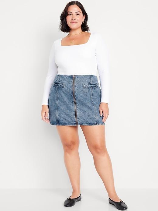 Mid-Rise OG Jean Mini Skirt Product Image