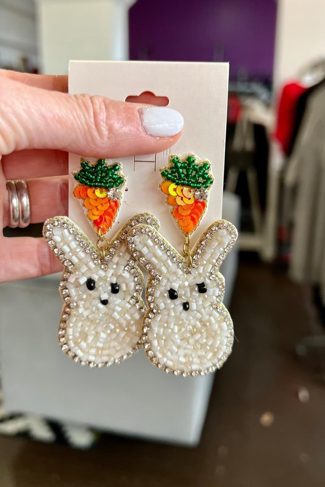 Beaded Bunny Earrings Product Image