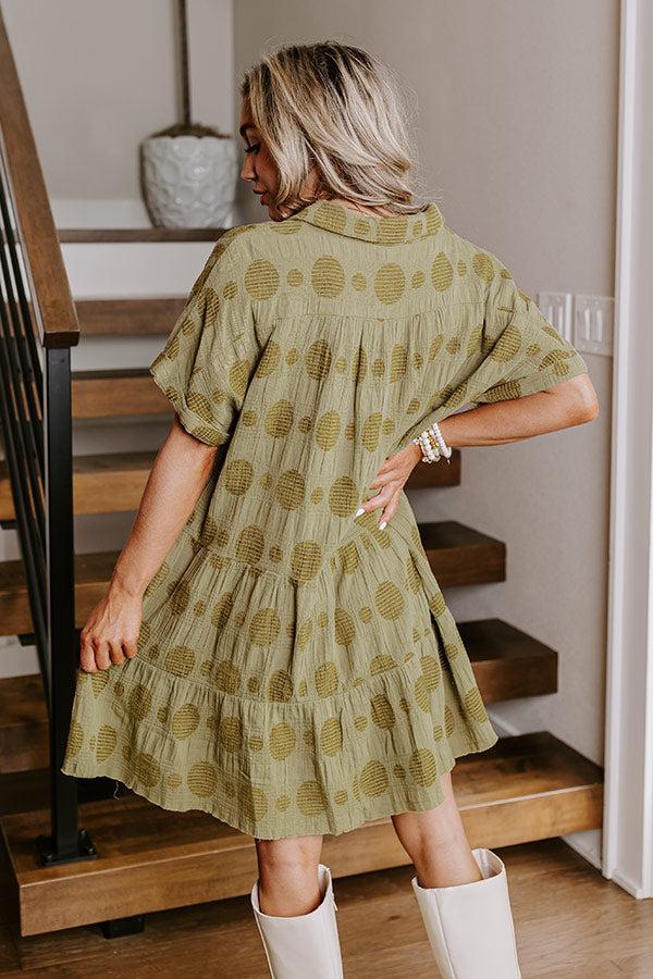 Dancing In The Sun Babydoll Dress In Sage Product Image