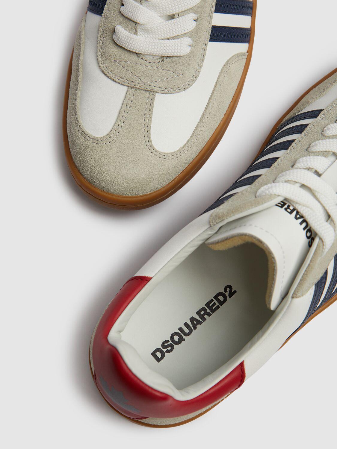 DSQUARED2 Low Leather Sneakers In White Product Image