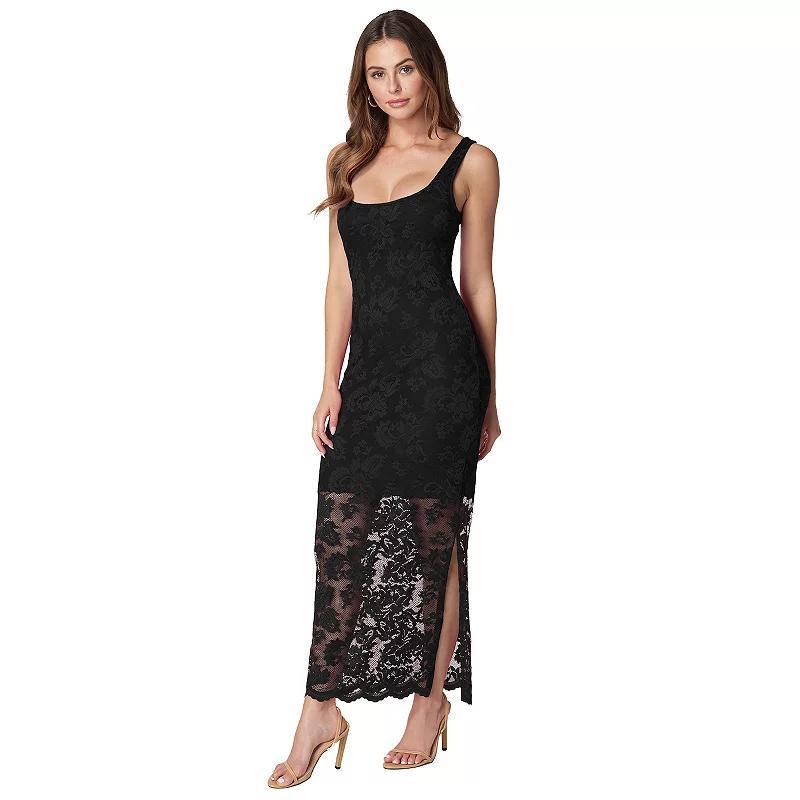 Womens bebe Square Neck Maxi Lace Dress Product Image