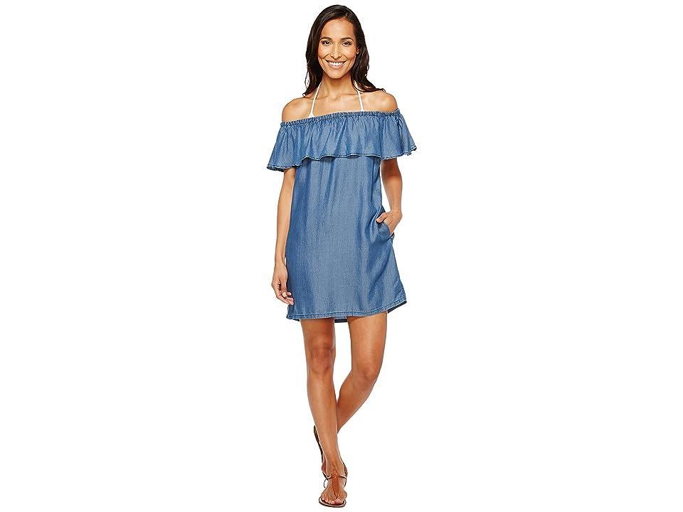 Tommy Bahama Off the Shoulder Chambray Cover-Up Dress Product Image