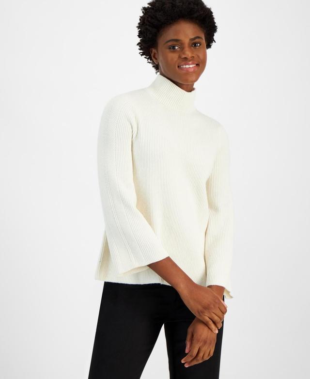 Anne Klein Womens Bell-Sleeve Pullover Sweater Product Image